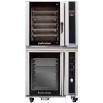 Moffat E35D6-26/2 Turbofan Double Deck Full Size Electric Digital Convection Oven with Steam Injection and Stainless Steel Stand - 208V, 3 Phase, 22.4 kW