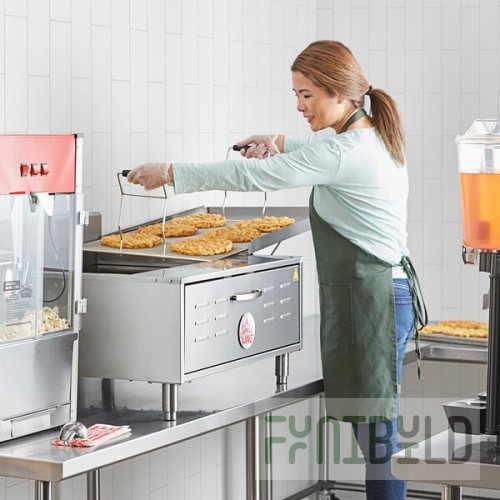 Carnival King 40 lb. Liquid Propane / Field Convertible Flat Bottom Countertop Funnel Cake / Donut Fryer