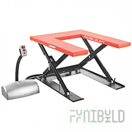 Noblelift Electric Stationary Ultra-Low Profile U-Shaped Single Scissor Lift Table with 57