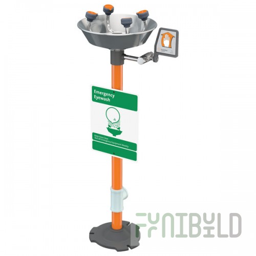Guardian Equipment G1704 WideArea Pedestal Mounted Eye and Face Wash Station with Stainless Steel Bowl