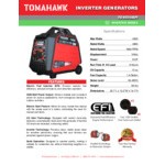 Tomahawk Inverter Series Gasoline-Powered Portable Inverter Generator with Electric Push Start and Electric Fuel Injection TG4500iEFI - 3,800 / 4,500W, 120V Tomahawk Inverter Series Gasoline-Powered Portable Inverter Generator with Electric Push Start and Electric Fuel Injection TG4500iEFI - 3,800 / 4,500W, 120V