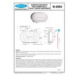 Bobrick B-2892 ClassicSeries Surface Mounted Twin Jumbo Roll Toilet Tissue Dispenser