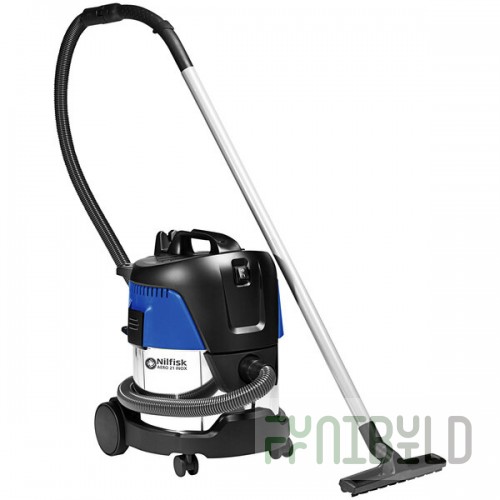 Nilfisk AERO 21-01 PC INOX 5 Gallon Stainless Steel Wet / Dry Vacuum with Tool Kit - 120V