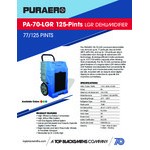 PURAERO PA-70-LGR-BL Blue 125 Pint Commercial LGR Dehumidifier PURAERO PA-70-LGR-BL Blue 125 Pint Commercial LGR Dehumidifier