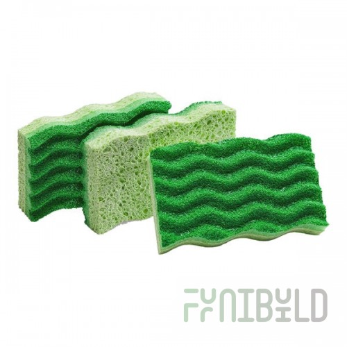 Libman 1076 Green All-Purpose Cellulose Scouring Sponge - 24/Case