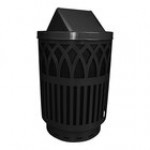 Witt Industries COV40P-SWT-BN Covington 40 Gallon Brown Steel Round Outdoor Decorative Trash Can with Swing Top Lid Witt Industries COV40P-SWT-BN Covington 40 Gallon Brown Steel Round Outdoor Decorative Trash Can with Swing Top Lid
