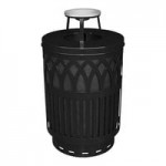 Witt Industries COV40P-SWT-BN Covington 40 Gallon Brown Steel Round Outdoor Decorative Trash Can with Swing Top Lid Witt Industries COV40P-SWT-BN Covington 40 Gallon Brown Steel Round Outdoor Decorative Trash Can with Swing Top Lid