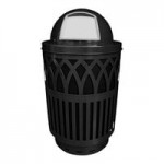 Witt Industries COV40P-SWT-BN Covington 40 Gallon Brown Steel Round Outdoor Decorative Trash Can with Swing Top Lid Witt Industries COV40P-SWT-BN Covington 40 Gallon Brown Steel Round Outdoor Decorative Trash Can with Swing Top Lid