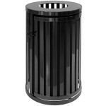 Ex-Cell Kaiser SCTP-40 BLK Streetscape Black Gloss 45 Gallon Round Outdoor Trash Can