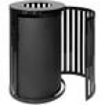 Ex-Cell Kaiser SCTP-40 BLK Streetscape Black Gloss 45 Gallon Round Outdoor Trash Can