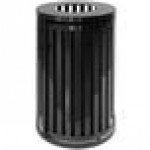 Ex-Cell Kaiser SCTP-40 BLK Streetscape Black Gloss 45 Gallon Round Outdoor Trash Can
