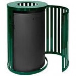 Ex-Cell Kaiser SCTP-40 BLK Streetscape Black Gloss 45 Gallon Round Outdoor Trash Can