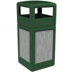 Commercial Zone 732906099 42 Gallon Green Square Trash Can with Stainless Steel Horizontal Line Panels and Dome Lid Commercial Zone 732906099 42 Gallon Green Square Trash Can with Stainless Steel Horizontal Line Panels and Dome Lid