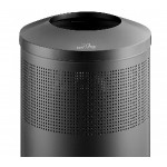 Lancaster Table & Seating 23 Gallon Black Perforated Powder-Coated Metal Round Decorative Trash Can Lancaster Table & Seating 23 Gallon Black Perforated Powder-Coated Metal Round Decorative Trash Can