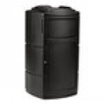 Commercial Zone 775901SE PolyTec 25 Gallon Black Square Side Entry Trash Can with Dual-Flipper Dome Lid and Tray Return Commercial Zone 775901SE PolyTec 25 Gallon Black Square Side Entry Trash Can with Dual-Flipper Dome Lid and Tray Return
