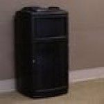 Commercial Zone 775901SE PolyTec 25 Gallon Black Square Side Entry Trash Can with Dual-Flipper Dome Lid and Tray Return Commercial Zone 775901SE PolyTec 25 Gallon Black Square Side Entry Trash Can with Dual-Flipper Dome Lid and Tray Return