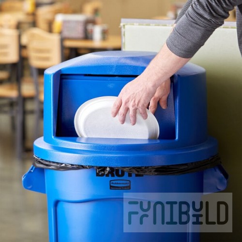 Rubbermaid® 1829398 BRUTE 32 Gallon Blue Round Dome Top Trash Can Lid