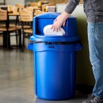 Rubbermaid® 1829398 BRUTE 32 Gallon Blue Round Dome Top Trash Can Lid