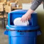 Rubbermaid® 1829398 BRUTE 32 Gallon Blue Round Dome Top Trash Can Lid