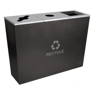 Ex-Cell Kaiser RC-MTR-3 HCCL Metro Collection 54 Gallon Hammered Charcoal Rectangular Three Stream Tapered Recycling Bin Ex-Cell Kaiser RC-MTR-3 HCCL Metro Collection 54 Gallon Hammered Charcoal Rectangular Three Stream Tapered Recycling Bin