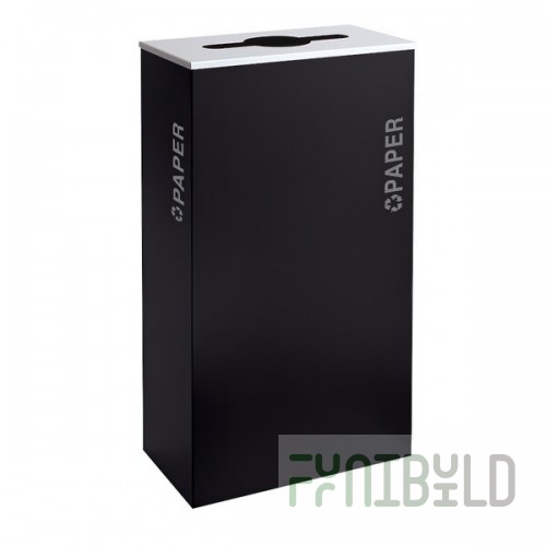 Ex-Cell Kaiser RC-KD17-P BT-PBG Black Tie Kaleidoscope Pebble Black Gloss 17 Gallon Rectangular Paper Receptacle