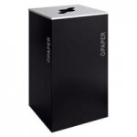 Ex-Cell Kaiser RC-KD17-P BT-PBG Black Tie Kaleidoscope Pebble Black Gloss 17 Gallon Rectangular Paper Receptacle