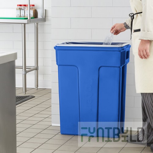 Toter SL023-00705 Slimline 23 Gallon Blue Trash Can