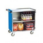 Lakeside 644RD Medium-Duty Stainless Steel Three Shelf Utility Cart with Enclosed Base and Red Finish - 22 1/2 Lakeside 644RD Medium-Duty Stainless Steel Three Shelf Utility Cart with Enclosed Base and Red Finish - 22 1/2