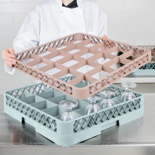 Noble Warewashing 20-Compartment Brown Full-Size Glass Rack Extender Noble Warewashing 20-Compartment Brown Full-Size Glass Rack Extender