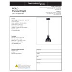 Canarm Polo Matte Black Farmhouse Pendant Light - 120V, 60W