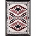 Abani Molana Collection 4' x 6' Beige / Blue Southwestern Diamond Area Rug Abani Molana Collection 4' x 6' Beige / Blue Southwestern Diamond Area Rug