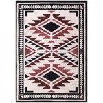 Abani Molana Collection 4' x 6' Beige / Blue Southwestern Diamond Area Rug Abani Molana Collection 4' x 6' Beige / Blue Southwestern Diamond Area Rug