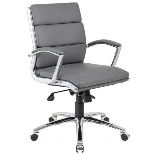 Boss B9476-GY Gray CaressoftPlus Executive Mid-Back Chair Boss B9476-GY Gray CaressoftPlus Executive Mid-Back Chair