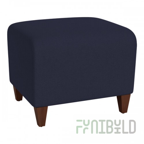 Lesro Ravenna Open House Navy Fabric Bench with Walnut Wood Legs