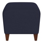 Lesro Ravenna Open House Navy Fabric Bench with Walnut Wood Legs Lesro Ravenna Open House Navy Fabric Bench with Walnut Wood Legs
