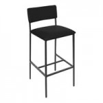 BFM Seating Meghan Black Powder-Coated Steel Customizable Bench with Gray Vinyl Seat BFM Seating Meghan Black Powder-Coated Steel Customizable Bench with Gray Vinyl Seat