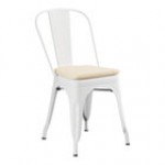 Lancaster Table & Seating Alloy Pearl White Outdoor Cafe Chair with Gray Fabric Magnetic Cushion Lancaster Table & Seating Alloy Pearl White Outdoor Cafe Chair with Gray Fabric Magnetic Cushion