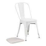 Lancaster Table & Seating Alloy Pearl White Outdoor Cafe Chair with Gray Fabric Magnetic Cushion Lancaster Table & Seating Alloy Pearl White Outdoor Cafe Chair with Gray Fabric Magnetic Cushion