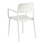 Lancaster Table & Seating Alto Cloud White Slat Back Resin Arm Chair