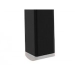 Lancaster Table & Seating Boomerang Black Finish Chair with Black Vinyl Seat and Driftwood Back