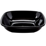 Sabert 94080B50 Bowl2 80 oz. Black Square Catering Bowl - 50/Case