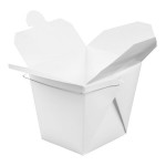Fold-Pak 64WHWHITEM 64 oz. White Chinese / Asian Paper Take-Out Container with Wire Handle - 200/Case