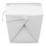 Fold-Pak 64WHWHITEM 64 oz. White Chinese / Asian Paper Take-Out Container with Wire Handle - 200/Case