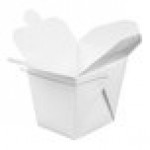 Fold-Pak 64WHWHITEM 64 oz. White Chinese / Asian Paper Take-Out Container with Wire Handle - 200/Case