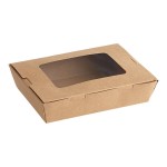 Choice Kraft Folded Paper #2 Take-Out Container with Window 7 3/4 Choice Kraft Folded Paper #2 Take-Out Container with Window 7 3/4