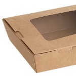 Choice Kraft Folded Paper #2 Take-Out Container with Window 7 3/4 Choice Kraft Folded Paper #2 Take-Out Container with Window 7 3/4