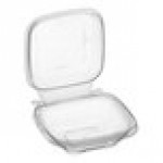 Inline Plastics Safe-T-Chef 12 oz. Tamper-Resistant, Tamper-Evident Vented Square Hinged Container with Dome Lid - 264/Case