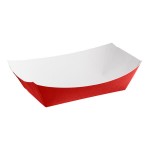#100 1 lb. Solid Red Paper Food Tray - 250/Pack