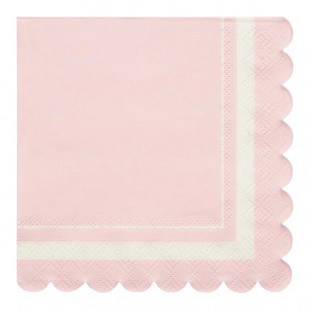 Sophistiplate Blush Scalloped Edge Paper Cocktail Napkin - 240/Case