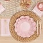 Sophistiplate Blush Scalloped Edge Paper Cocktail Napkin - 240/Case